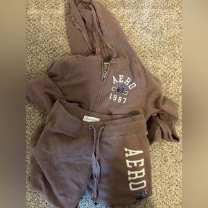 Brown Aeropostale sweat suit